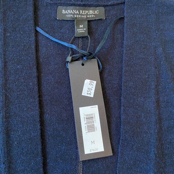 Banana Republic Machine-Washable Merino Wool Cropped Open Cardigan Sweater NWT - Picture 5 of 6